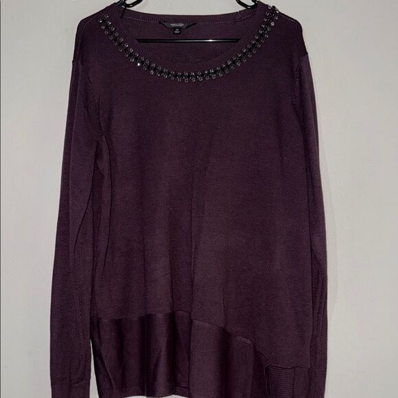 Simply Vera Vera Wang Purple Embellished Long Sleeve Sweater - Picture 1 of 11